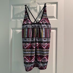 Geometric Blouson Tankini Suit - NWOT